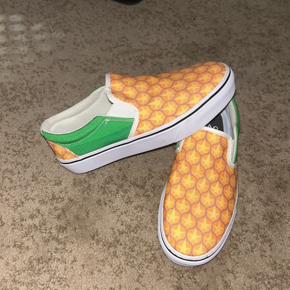 Vans Kids Slip-On Shoes - Orange and Green - Picture 3 of 3